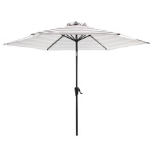 Taupe & White Striped 9ft Bahamas Market Umbrella