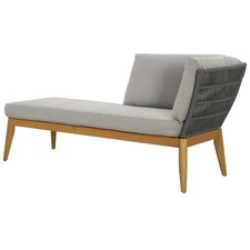 Lorne Eucalyptus Wood & Rope Outdoor Right Chaise