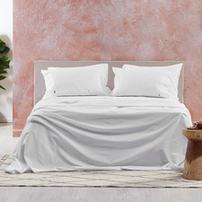 White Vintage Washed Cotton Sheet Set