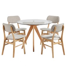 4 Seater Sand Soho Beech Wood Dining Table & Chairs Set