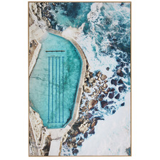 Blue Bronte Rocks Framed Canvas Wall Art