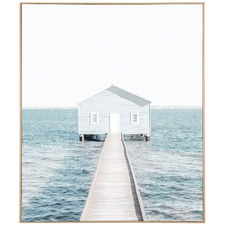 Blue Hut Framed Canvas Wall Art