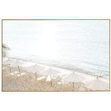 White Parasols Framed Canvas Wall Art