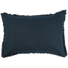 Navy Fringed Maia Cotton-Linen Standard Pillowcases (Set of 2)