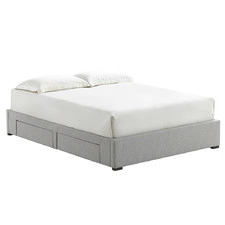 Grey Lucas Queen Bed Base with Storage