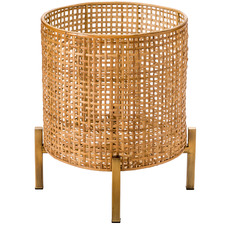 Natural Woven Rattan Planter on Stand
