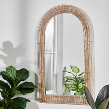 Tulum Arched Rattan & Metal Mirror