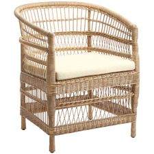 Natural Malawi Style PE Rattan Outdoor Cushioned Dining Chair