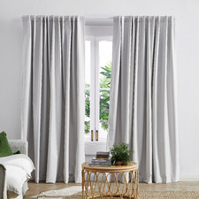 Greige Lexington Concealed Tab Top Blockout Curtains (Set of 2)