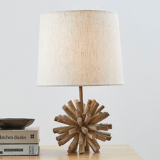 35cm Driftwood Ball Table Lamp