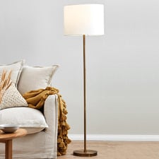Gilt Brushed Brass & Jute Floor Lamp