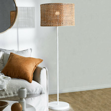 Lattice Rattan & Steel Floor Lamp