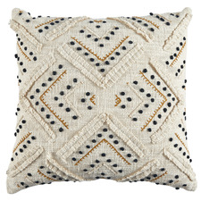 Navy Embroidered Prairie Cotton Cushion