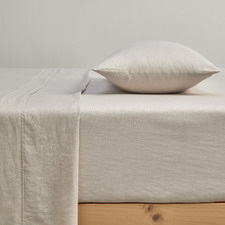 Oatmeal Pure French Flax Linen Fitted Sheet