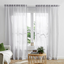 Silver Grey Valerian Concealed Tab Top Sheer Curtains (Set of 2)