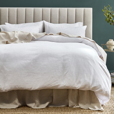 White Pure French Flax Linen Quilt Cover Set