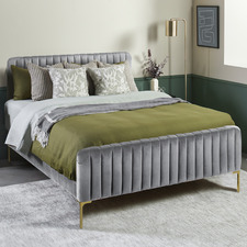 Grey Emily Velvet Bed