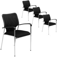 Stackable Mesh Meeting Chairs (Set of 4)