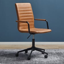 Tan Mose Faux Leather Office Chair