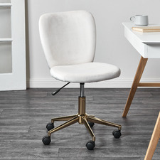 White Nellie Velvet Office Chair