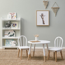 Kids' White & Natural Isla Table & Chair Set