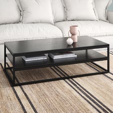 Black Boras 2-Tier Rectangular Coffee Table
