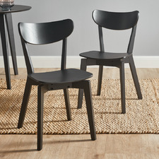 Black Larsen Wooden Dining Chairs (Set of 2)