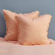Peach Maia Fringed Cotton-Blend European Pillowcases (Set of 2)