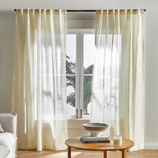 Cream Valerian Concealed Sheer Curtains (Set of 2)