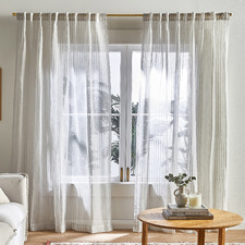 Smoke Haven Stripe Concealed Tab Top Curtains (Set of 2)