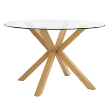 120cm Charlie Round Glass Dining Table