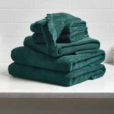 6 Piece Fringed Turkish Cotton Bathroom Towel Set