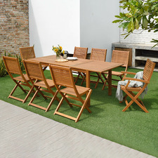 8 Seater Natural Lanai Wood Outdoor Dining Set