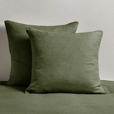Forest Green Pure French Flax Linen European Pillowcases (Set of 2)