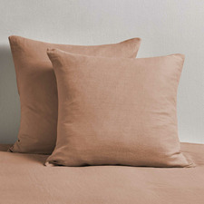 Clay Pure French Flax Linen European Pillowcases (Set of 2)