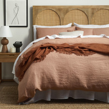 Clay Pure French Flax Linen Quilt Cover Set