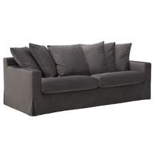 Grey Dover 3 Seater Velvet Slipcover Sofa