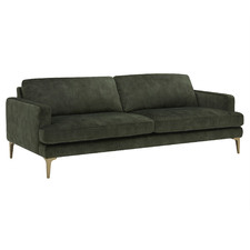 Olive Green Darya 3 Seater Velvet Sofa