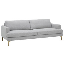 Warm Grey Darya 3 Seater Upholstered Sofa