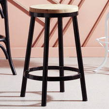 65cm  Bailey Metal & Ash Wood Barstool