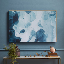 Lexis Blue Framed Canvas Wall Art
