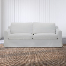 White Dover 3 Seater Slipcover Sofa