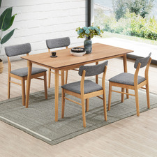 4 Seater Natural Tuva Dining Table & Chairs Set