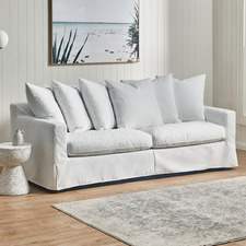 White Dover 3 Seater Slipcover Sofa with Scatter Cushions