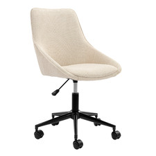 Textured Cream Nappa Office Chair