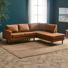 Stockholm 5 Seater Faux Leather Sofa with Chaise