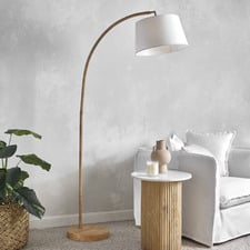 Jackson Metal Wrapped Wicker Arched Floor Lamp