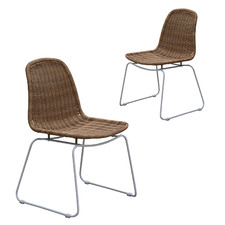 Riviera PE Rattan Outdoor Dining Chairs (Set of 2)