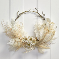 Cream Faux Foliage Christmas Wreath