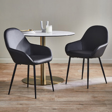 Temple & Webster Nova Beech & Faux Leather Dining Chairs